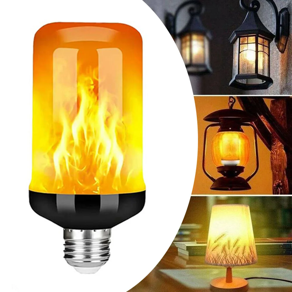 LED Light Bulb E27 Dynamic Flame Effect Replacement Lamp Bulb Creative Flickering Fire Emulation Bulb for Home Hotel Party