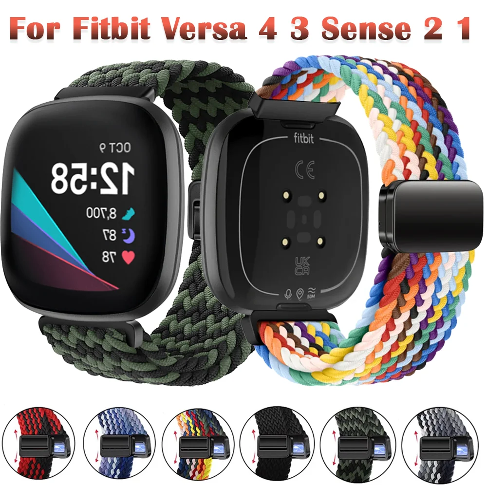 Sporty Nylon Braided Loop Strap - Magnetic Breathable Bracelet Wristband Belt Accessory