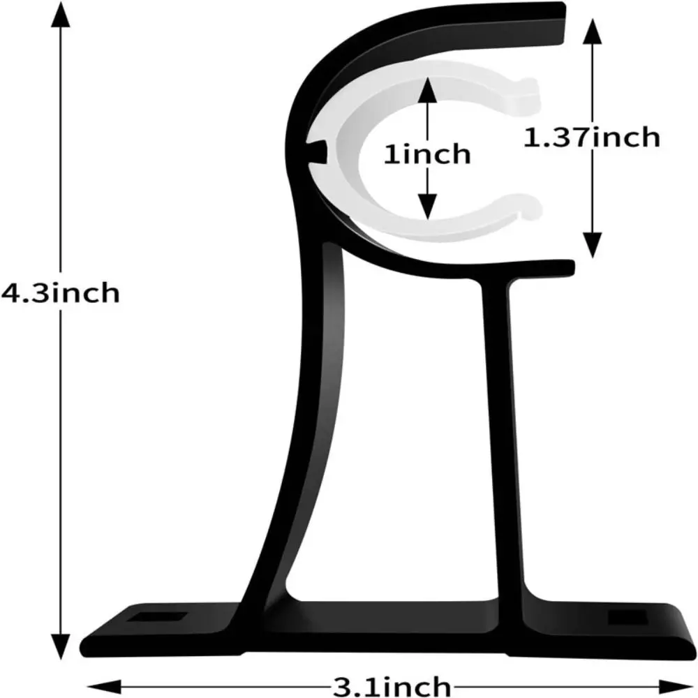 Single Hang Curtain Rod Holder Aluminum Alloy with Screws Roman Rod Bracket Heavy Duty Curtain Fixing Clip Hook