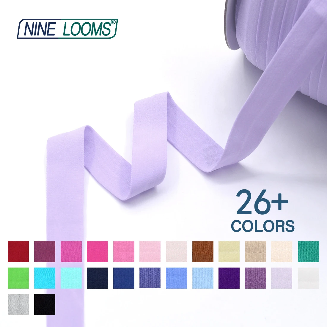 NINE LOOMS Matte Fold Over Elastics FOE 3/4" 20mm Solid Non-Shiny Spandex Bands Unterwäsche Dessous Kleid Nähbesatz 2 5 10 Yard – Detail 22