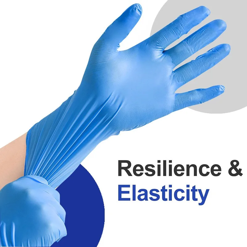 50/100PCS Blue Nitrile Gloves Disposable Waterproof Durable Nitrile Gloves Tattoos Nails Pets Bathing Home Cleaning Tools 4