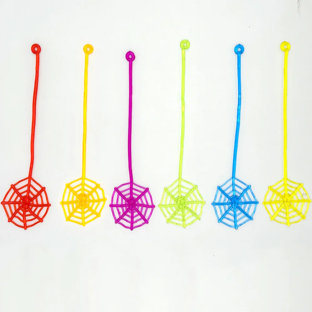 12pcs Fun Stretchable Sticky Spider Web Halloween Wall Climbing Small Toys Great for Kids Birthday Party Favors Prizes Gift