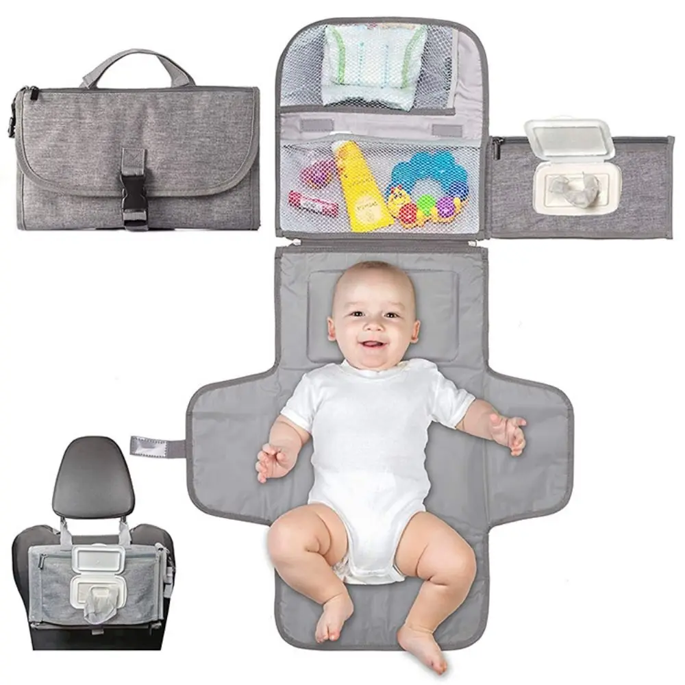 Portable Diaper Changing Pad with Pockets Waterproof Travel Diaper Station Kit Baby Gifts diaper changing pad