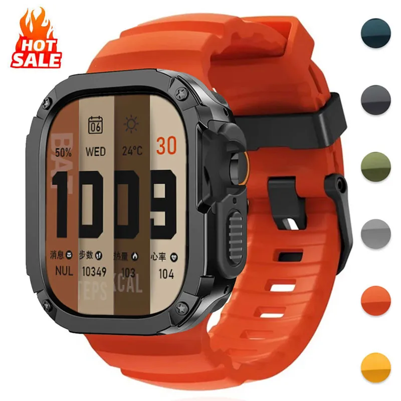 Sport Silicone Strap with TPU+PC Protective Bumper Case