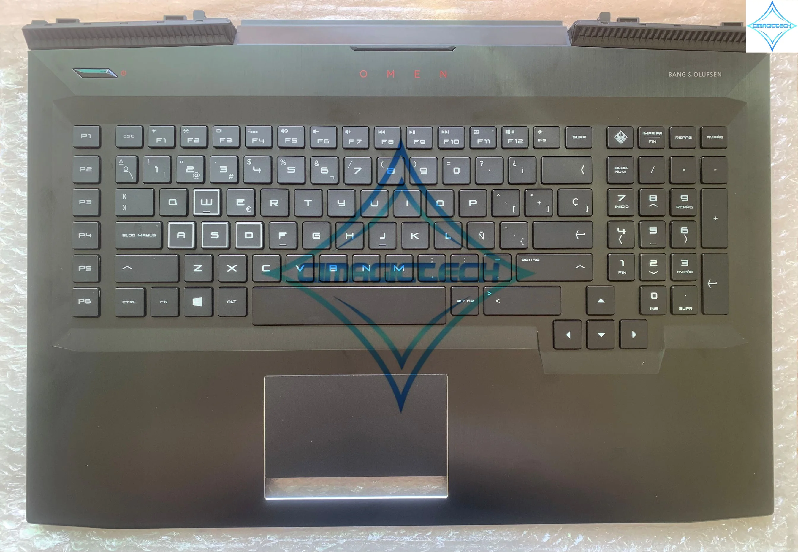 Tastiera HP Omen 17-W000 17-W100 17-W200 Retroilluminata Rossa, Layout US, Senza Cornice