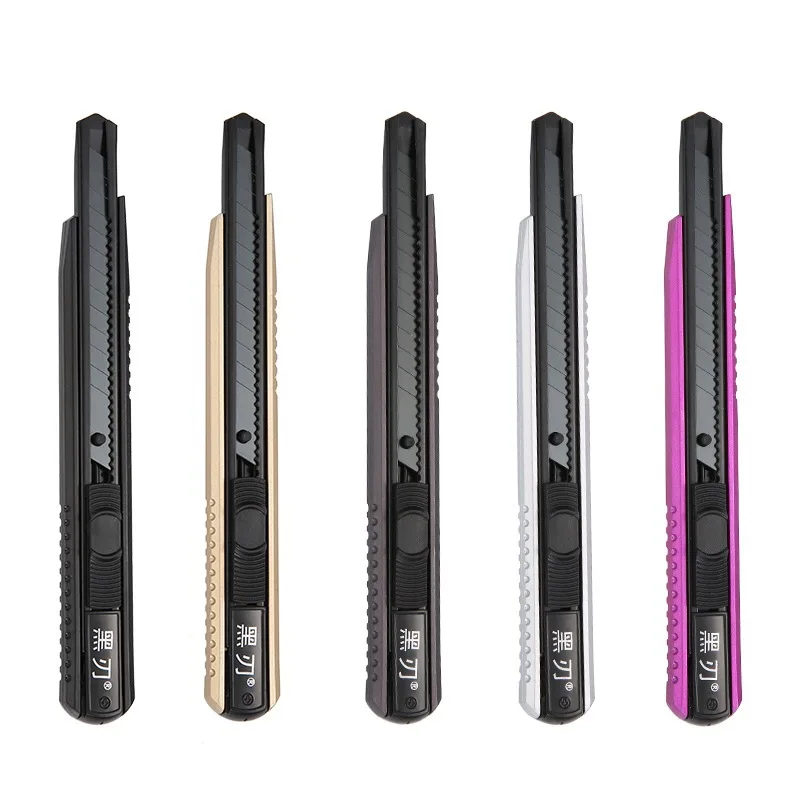 

1PCS/5PCS Small art knife black edge metal paper cutting knife multi function manual knife open box artifact office supplies