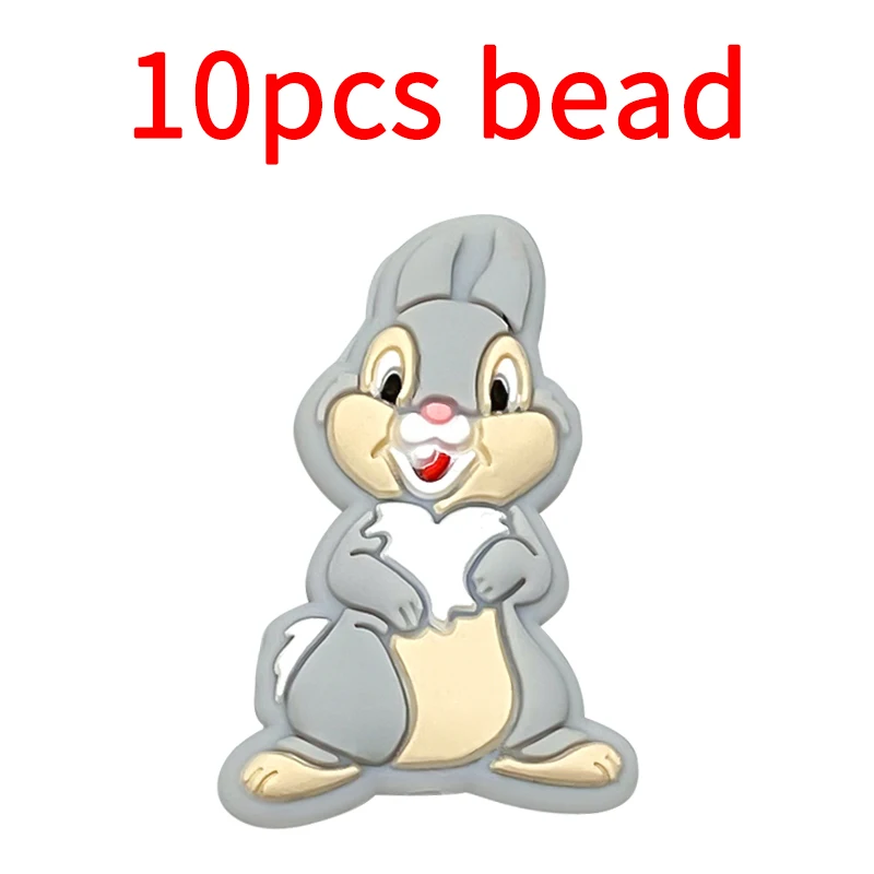 10pcs Silicone Bead Disney Baby Pacifier Bead Holder Chain Accessories BPA-Free