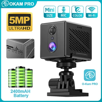 OKAM PRO 4G HD 5MP Wifi Camera Mini Wireless Surveillance Camera 2400mAh Battery Powered PIR Human Detection Security Protection 1