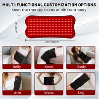 Ceinture de thérapie à la lumière rouge à 210 LED, pour soulager la douleur, coussin de lumière infrarouge rouge 850nm pour la taille, le dos, l'abdomen, les genoux et les poignets des articulations musculaires 5