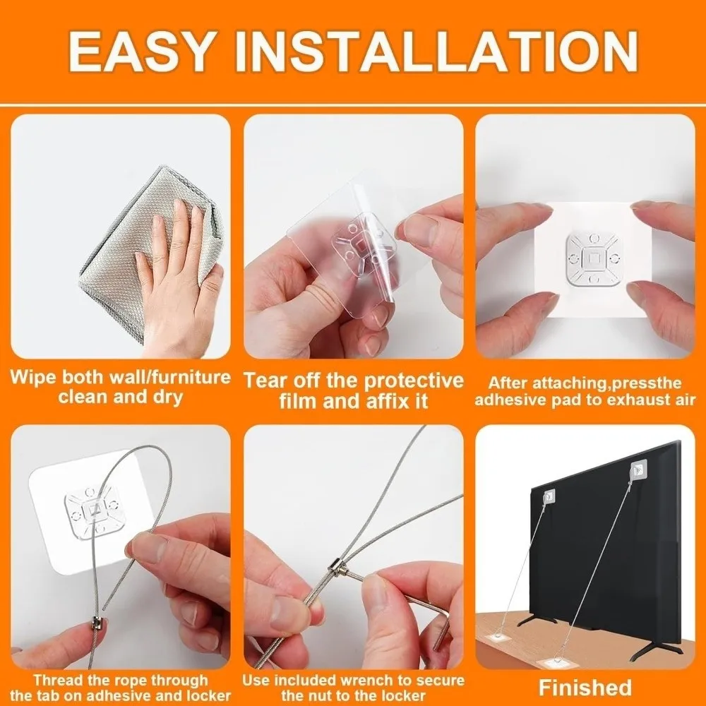  넘어짐 방지 TV 안전 스트랩 프리미엄 어린이 보호용 가구 고정 키트 안전하고 조절 가능