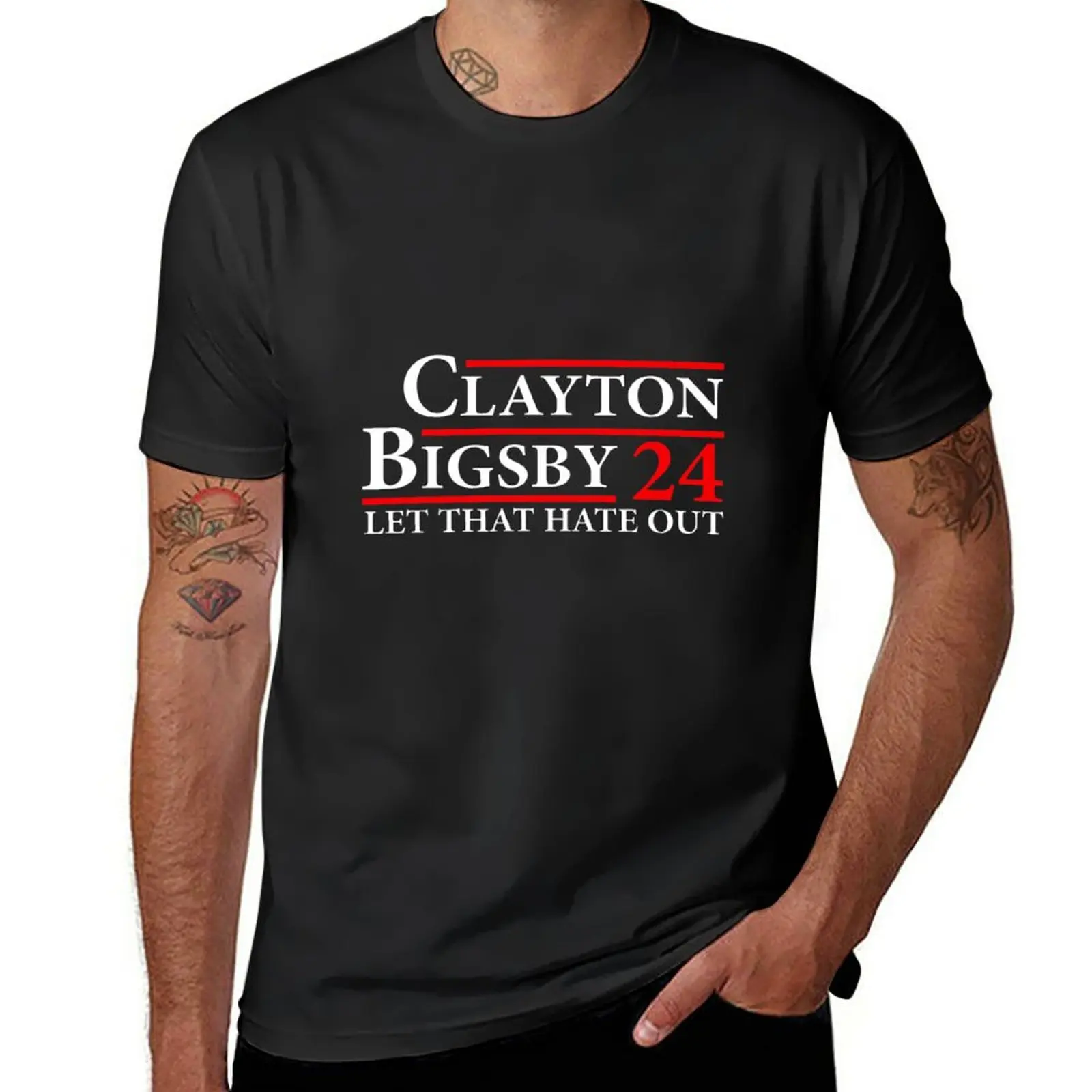 Новинка, футболка Clayton Bigsby 24 Let That Hate Out, Винтажная футболка, новое издание, футболки, Забавные футболки с коротким рукавом для мужчин