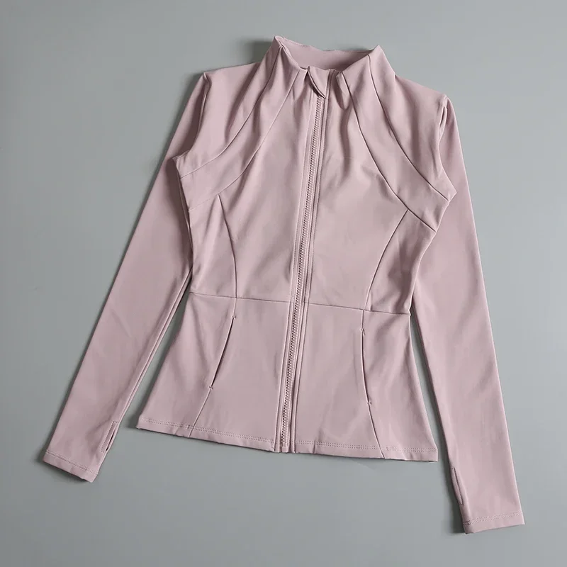 thumbnail image 1 of Nueva ropa de yoga, abrigo para mujer, redondo, elástico alto, suelto, ejercicio, yoga, fitness, manga larga, cuello levantado, tops de yoga, 1 of 6