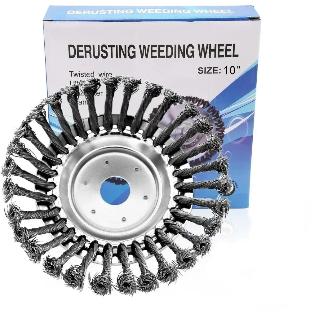 Upgrade 6/8/10 Inch Weed Brush Cutter Head Lawn Mower Universal Grass Trimmer Head Steel Wire Wheel Brush Garden Trimmer