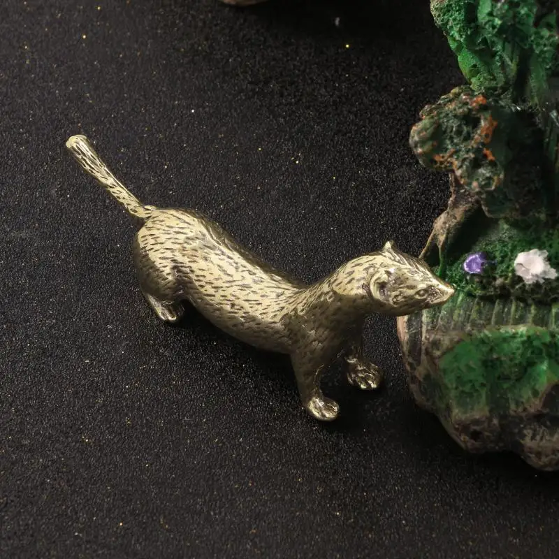 Solid Copper Otter Antique Bronze Finish Statue - Elegant Home Decor Ornament