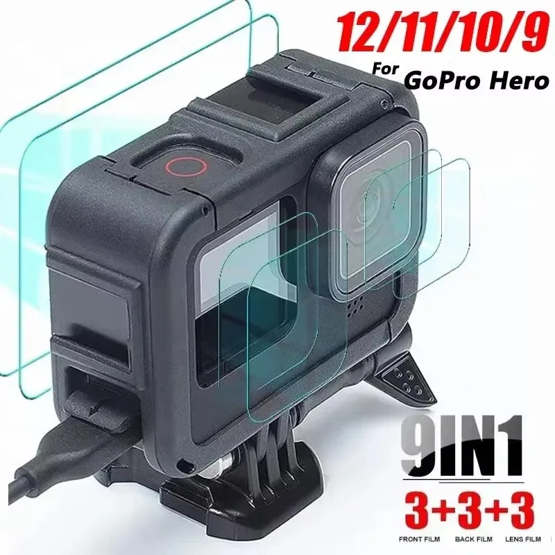 Description Picture 2 of itemFor GoPro Hero 12 11 10 9 Ultrathin HD Clear Tempered Glass Screen Protector Front Back LCD Display Film Camera Lens Protector