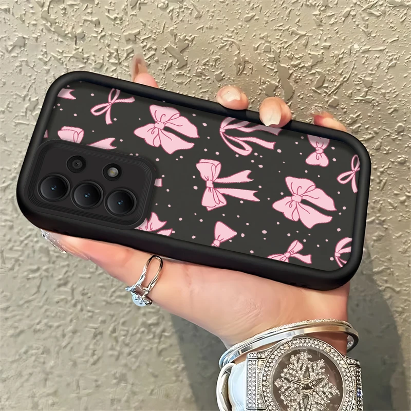 Chic Pink Bow Silicone Phone Case - Cute Korea-Inspired Anti-Drop Cover