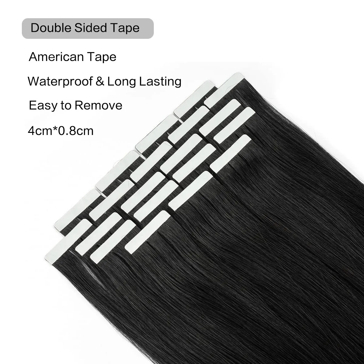 Tape in Hair Extensions Human Hair Seamless Real 20pcs