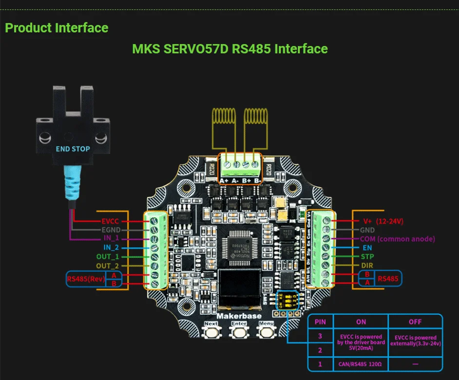 Makerbase MKS SERVO57D PCBA NEMA23 Closed-Loop-Schrittmotortreiber CNC 3D-Drucker für Gen_L FOC Leise und Effizient – Detail 3