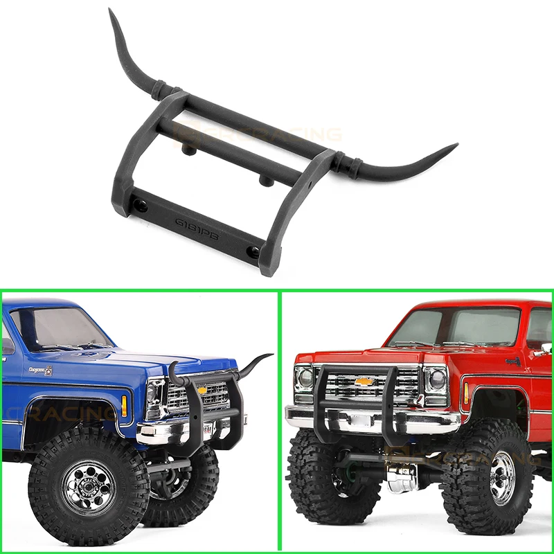 

1 Pcs Simulation Plastic Front Bumper Cattle Pen Modification Car Shell for 1/18 RC Crawler TRX4-M Chevrolet K10 Upgrade Parts
