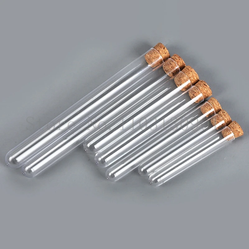 Clear Lab Transparent Plastic Test Tube with Cork for Wedding Favours or School Experiment 50pcs 100pcs glass test tubes