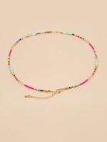 Go2boho-Colliers perlés Boho pour femmes, arc-en-ciel coloré, été, bohème, perle mixte, cristal, colliers de présidence, tour de cou, bijoux de plage 4