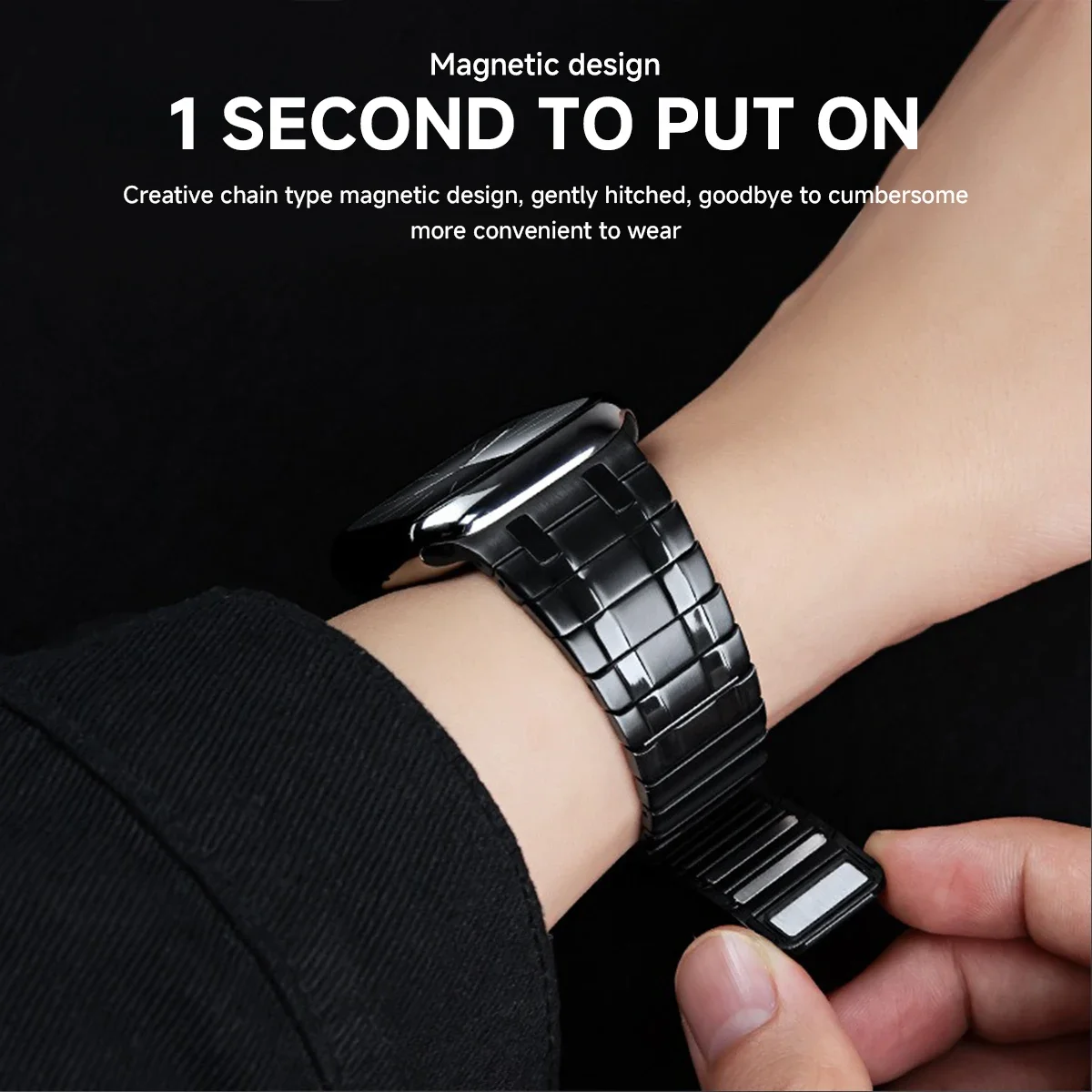 Sleek Magnetic Stainless Steel Watch Band - Premium Metal Strap