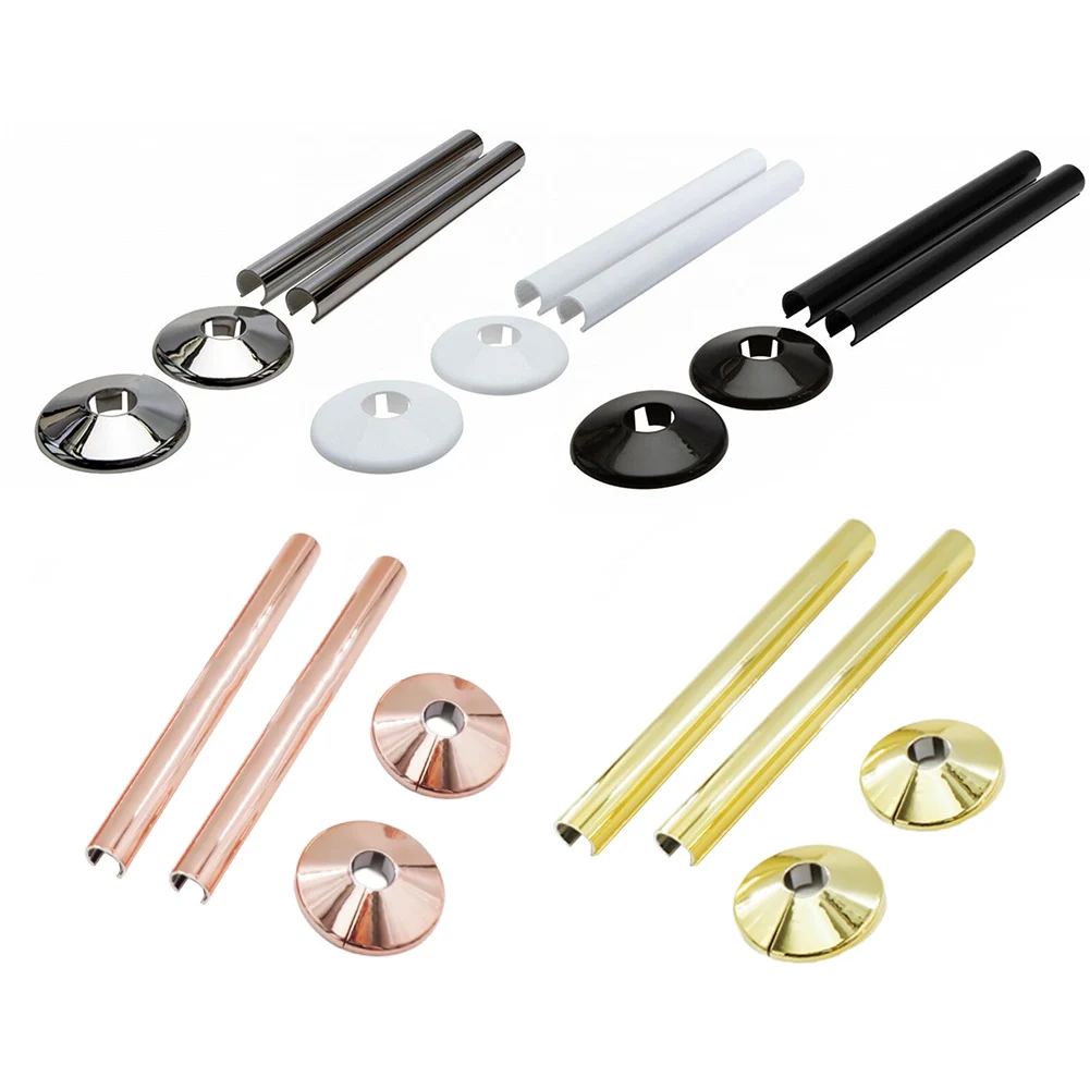 2x Pipes Radiator Pipe Covers Sleeve 15mm Collars Cut Pipe Decoration Cover Heating Decoration Ring Angle Valve Decor Ring