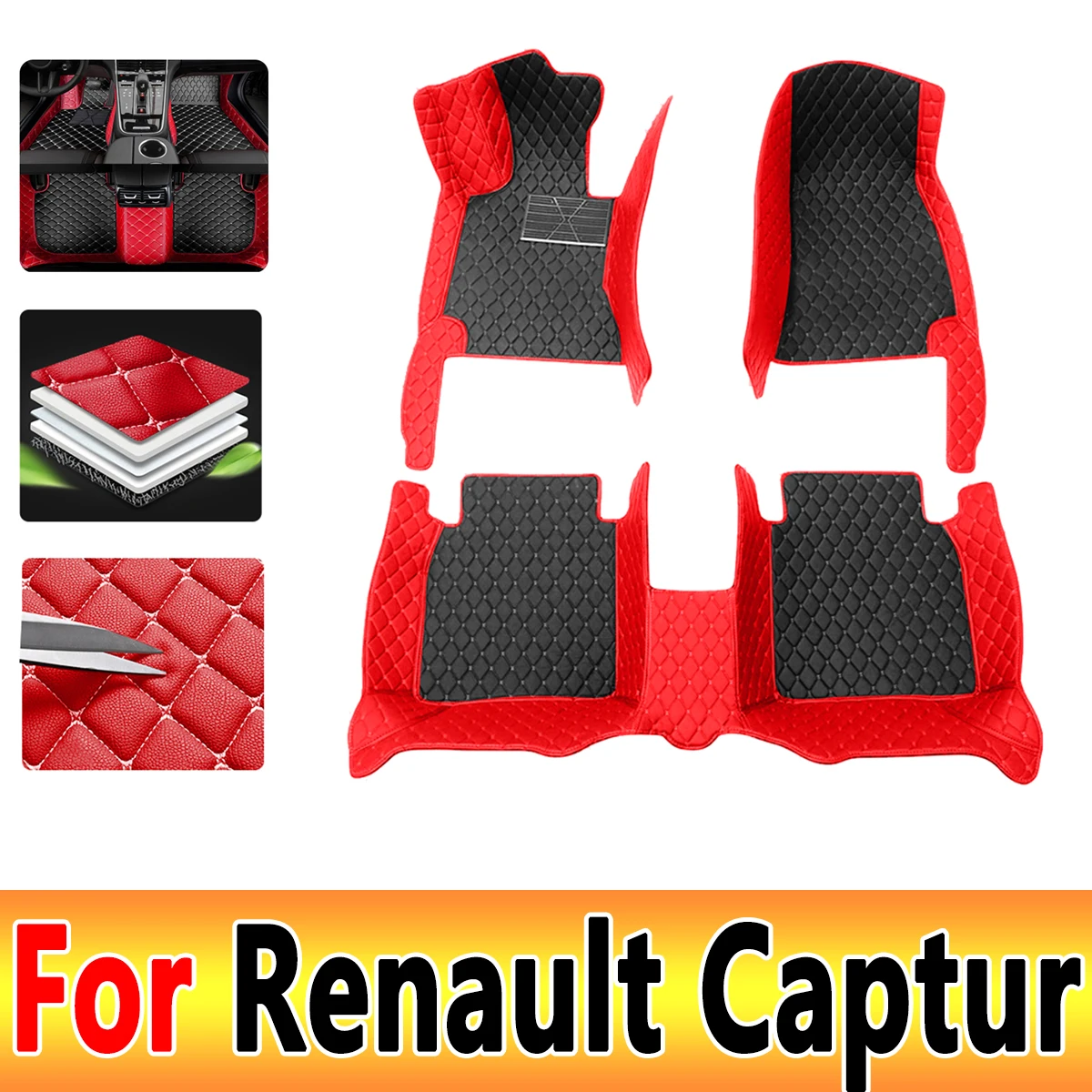 

Custom Car floor mats for Renault Captur 2014 2015 2016 2017 auto foot Pads automobile carpet cover