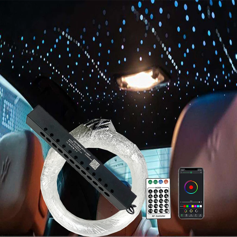 Shooting Stars Effect 6W 12Holes Fiber Optic Kit Light LED Meteor Light Engine with RF Remote Controller For Starry Sky Ceiling