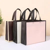 StoBag 50pcs Wholesale Non-woven Tote Bags Shopping Portable Fabric Gift Clothes Packaging Reusable Pouch Custom Logo(Extra Fee) 2