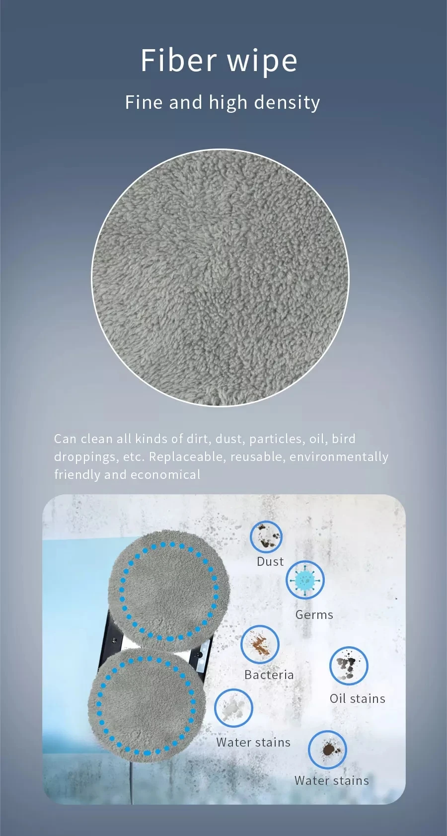 Description Picture 3 of itemWindow Cleaner Robot Remote Control Magnetic Electric Vacuum Cleaner High Tall Window Washing Glass Window Cleaning Robot