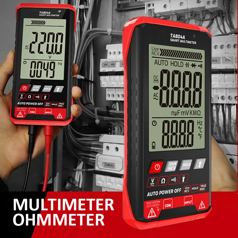 

New Arrival 1 Pcs Portable AC DC Multimeter Ohmmeter Ammeter Voltmeter NCV Measurement Flashlight Lighting Function 148*76*19 Mm