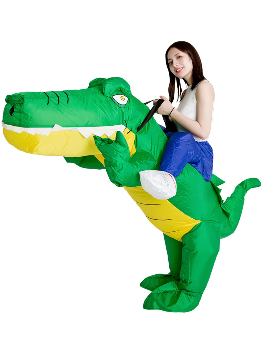 

JYZCOS Crocodile Inflatable Costume Anime Mascot Cosplay Party Dress Adult Funny Blow Up Suit for Women Men Role Play Dress