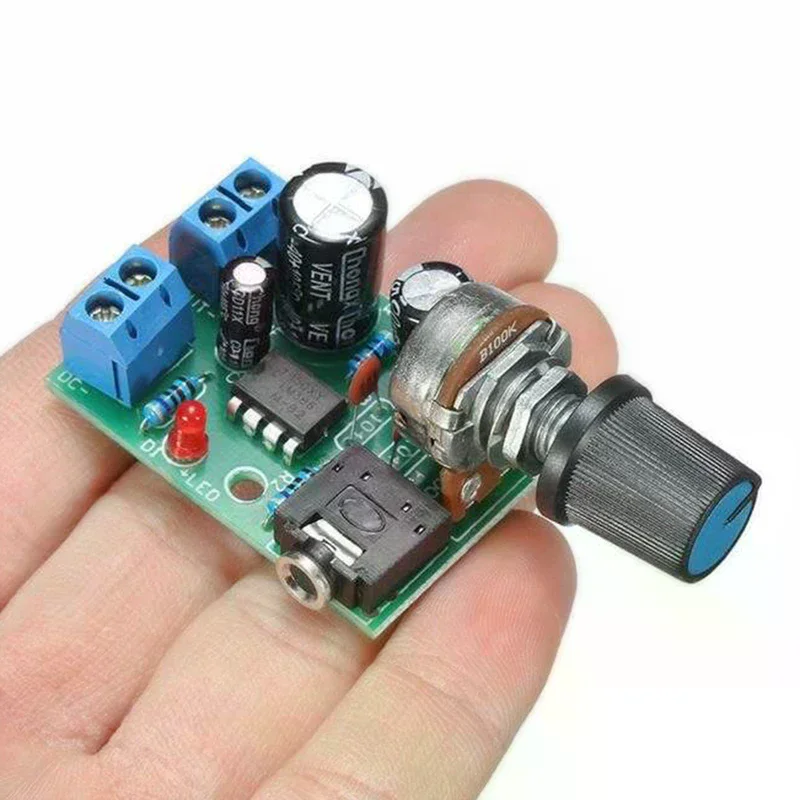 LM386 10W 오디오 앰프 보드 모노 3.5mm DC 3-12V 볼륨 조절