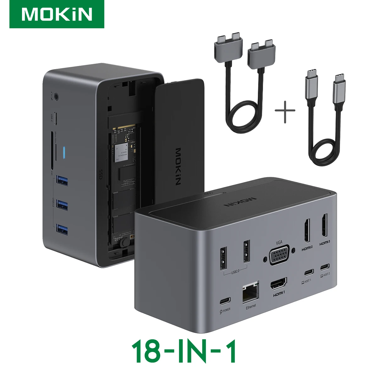 Mac Mini M4 対応ハブ USB-Cハブ 10-in-1 -NVMe