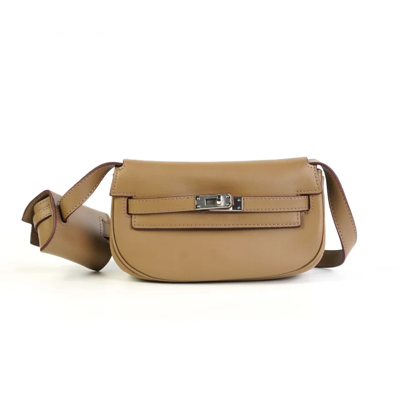 Fashionable new leather 2-in-1 mini single shoulder crossbody multifunctional saddle bag suitable for women