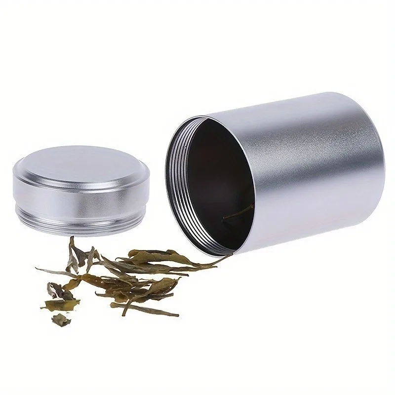1pc Stash Jar Storage Jar Airtight Smell-Proof Aluminum Stash Sealed Odor-proof Box Sturdy Box Smoking Accessaries airtight container