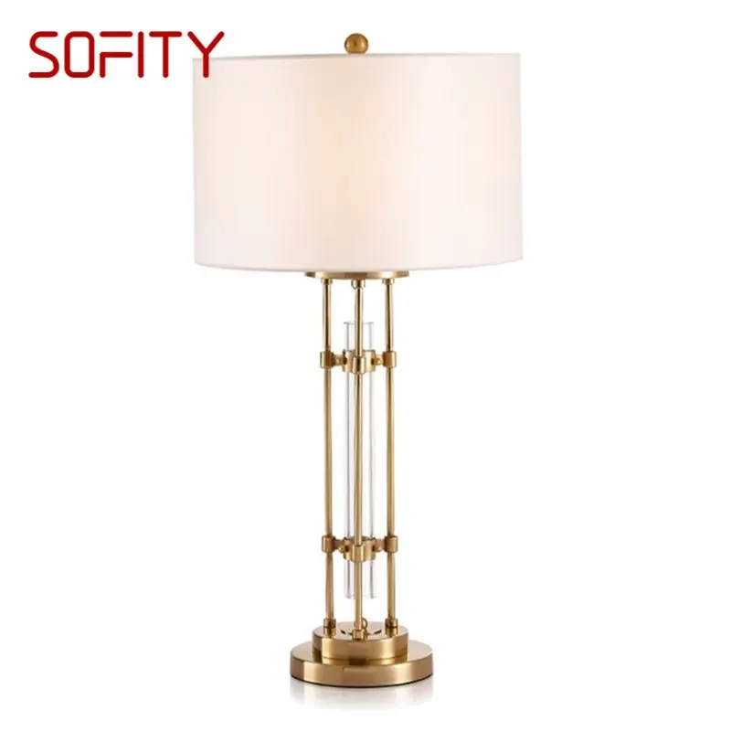 

SOFITY White Table Lamp Contemporary LED Decorative Desk Lighting for Home Living Room