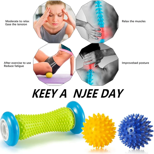 Foot Massage Roller Spiky Balls Fascia Ball For Hand Leg Back Pain Therapy Deep Tissue Trigger Point Recovery Muscle Relaxation 2