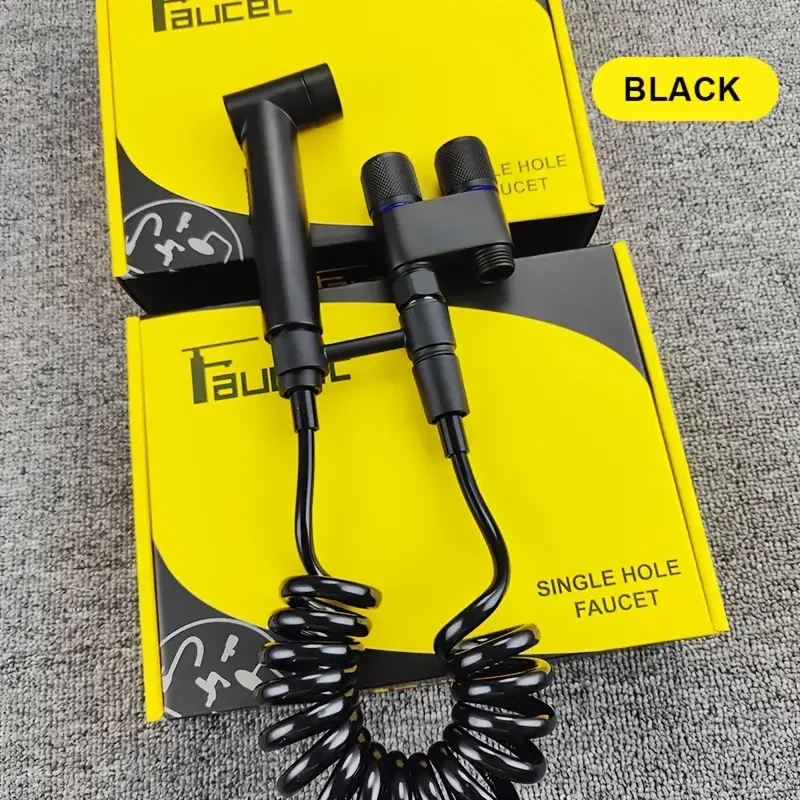 Stainless Steel Triangle Valve with One Inlet And Two Outlets, Equipped with a Spray Gun for Enhanced Flushing