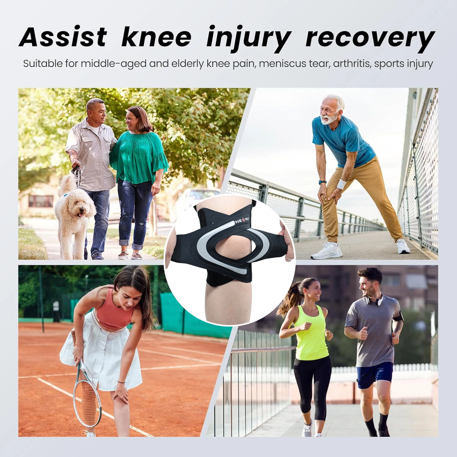 Adjustable Knee Support Wrap for Arthritis & Meniscus Relief