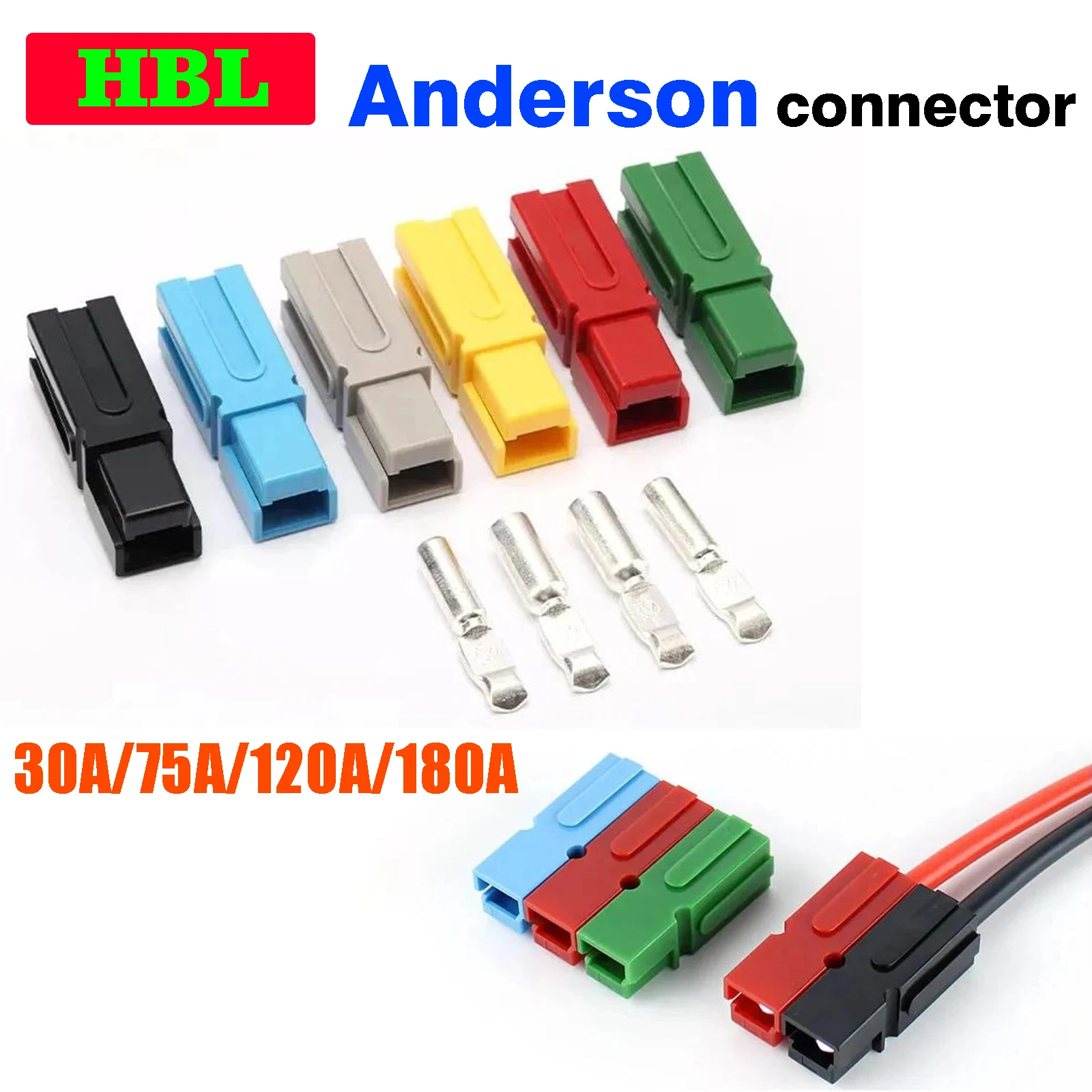 

30A 75A 120A 180A 600V For Anderson Single Pole Plug Forklift Marine Power Connector Electric Power Vehicles Photovoltaic System