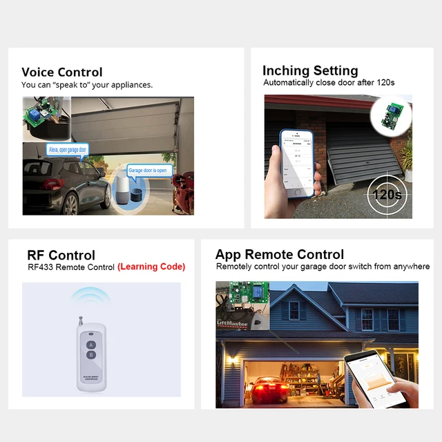 Control Para Garage Inteligente Portones Wifi Con App Tuya Google Alexa - Foto 7