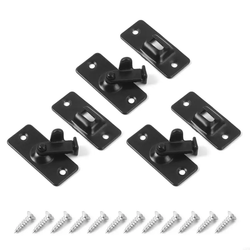 12PD 3pcs Small Stainless Steel Door Latches 90 Degree Slide Lock Accessory for Indoor and Outdoor Use with Screws