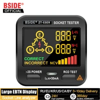 BSIDE. Socket Tester Smart Voltage Detector Outlet Checker RCD GFCI Test NCV Live Neuter wire Test EU US UK Plug Meter 1