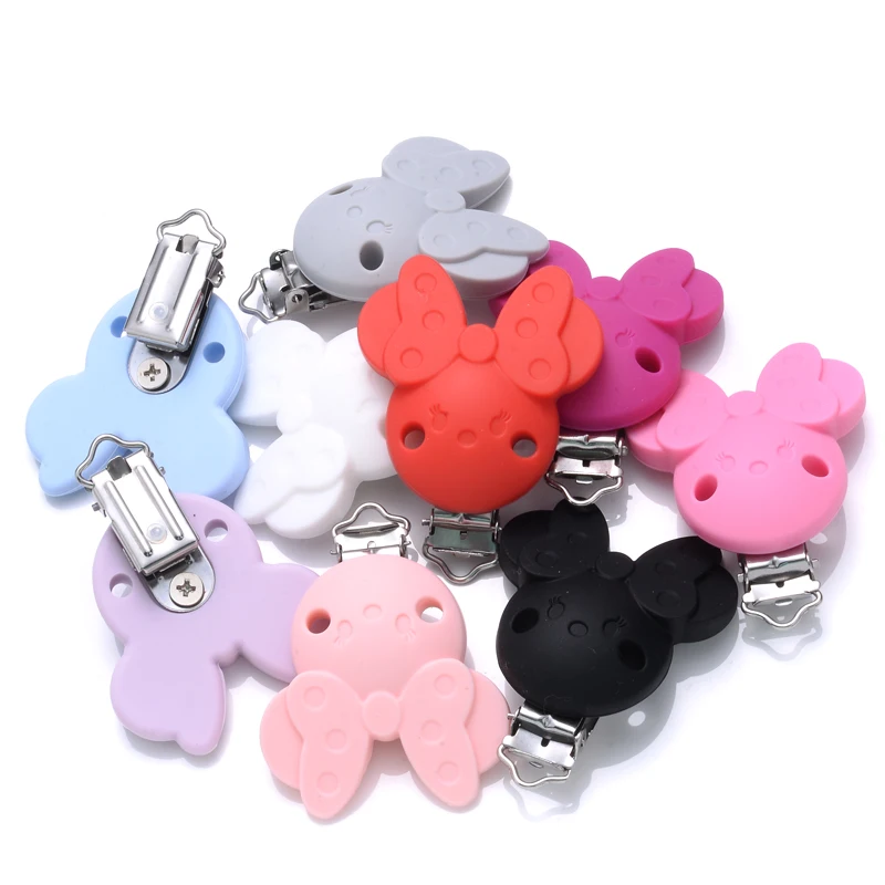 Mouse Shape Silicone Beads For Jewelry Making Baby Pacifier Clips Food Grade DIY Pacifier Chain Necklace Accessorie 2