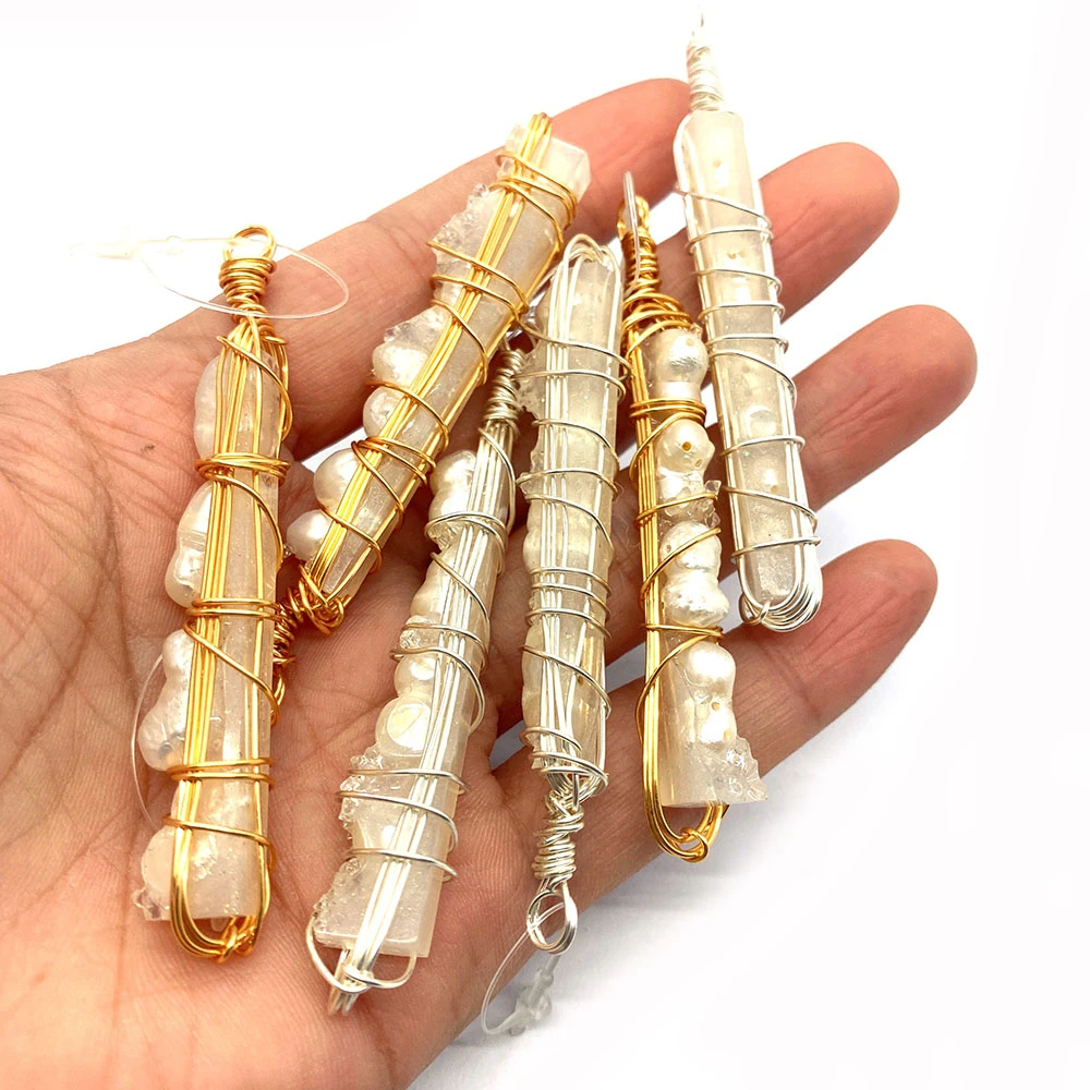 

Изысканный натуральный пресноводный жемчуг, нерегулярный кулон 10-59 мм, обмотка, очаровательные модные ювелирные изделия «сделай сам», ожерелье, серьги, аксессуары