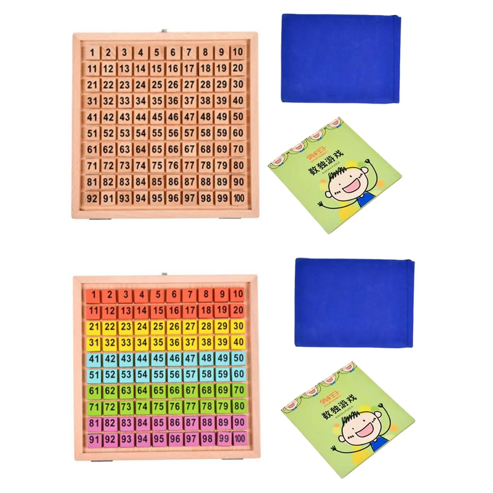 1-100 Digital Math Learning Toy Educational Montessori Toys Train Logical Wooden Sudoku Board for Birthday Gift Kids Children 4