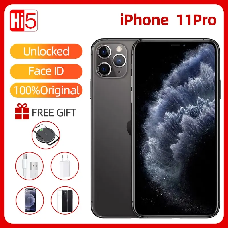 Apple Iphone 11Pro 4 Grammi 64Gb 256Gb Rom 5.8 "A13 Chip Bionico 4G Lte 5 Schermo Smartphone Sbloccato Fotocamera 12Mp + 12Mp