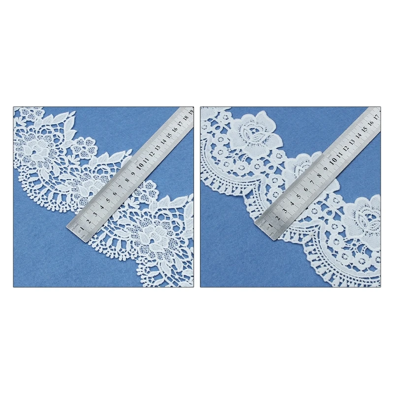 

2XPC 10 yards White Lace Ribbon Woven Band Lace Wedding Supplies DIY Handmade Clothing Gift Wrapping Embroidered Type Lace